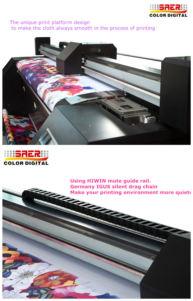 Gewebe-Druckmaschine Epson Haupt-Digital Farbe CMYK vier 3