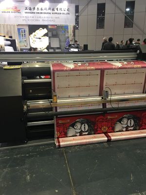 Doppel-Farbkasten-Färbungs-Sublimationsdruck-Maschine CMYK ununterbrochene für Textilflaggen