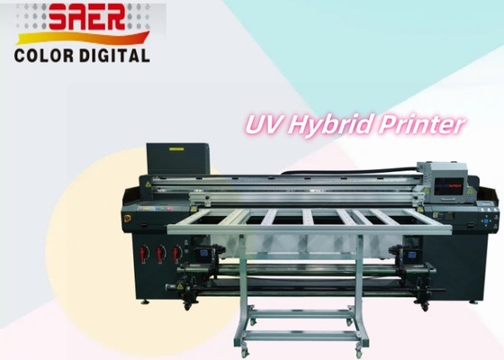 SAER 1,8 m Hybrid UV-Drucker für verschiedene Materialien KT-Blatt / PVC / weiche Folie / Leder