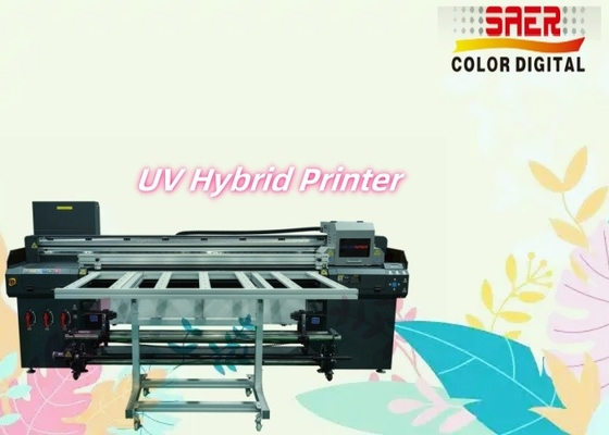 SAER 1.8M Roll to Roll & Flatbed Digital UV Hybrid Drucker CMYKW Lack