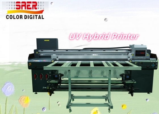 1.8m Breitformat Tinte CMYKW Holz Vinyl Roll Aufkleber Karton UV Hybrid Drucker