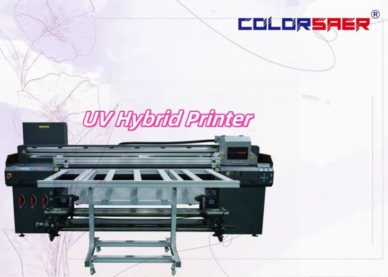 Hochkapazitäts-Wide-Format-Multifunktions-Inkjet-Flachbett und Roll-to-Roll-UV-Hybrid-Drucker
