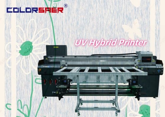 UV-Hybriddrucker Flatbed und Roll-to-Roll-Plotter für Metall Holz Glas Leder Leinwand Flex-Banner Vinyl