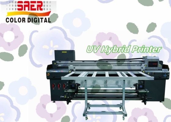 SAER 1.8M Roll to Roll & Flatbed Digital UV Hybrid Drucker CMYKW Lack
