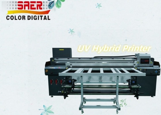 1.8m Breitformat Tinte CMYKW Holz Vinyl Roll Aufkleber Karton UV Hybrid Drucker