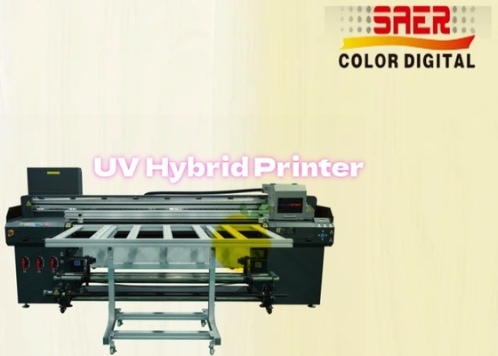 SAER Shanghai Lieferant Flatbed And Roll To Roll UV Hybrid Drucker CMYKW Lack
