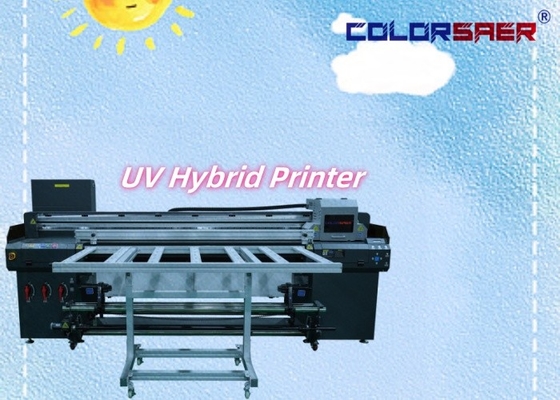 Warmverkauf 1,8 m UV-Hybrid-Drucker CMYKW Lack Künstlerischer Druck UV-Flachbett und Roll-to-Roll Drucker