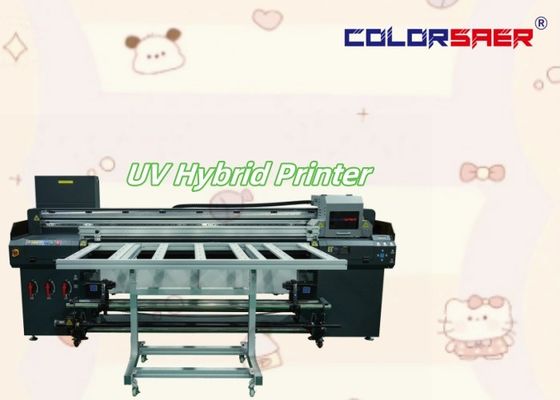 Digitale UV-Inkjet-Hybriddrucker Druckgröße 1,8 m mit Roll-to-Roll- und unregelmäßigem Formdruck