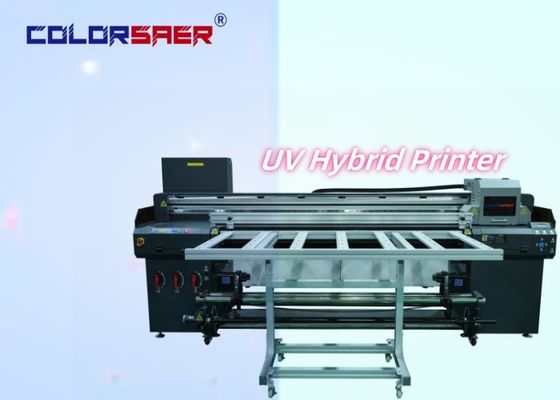 Hochproduktiver UV-Inkjet-Hybriddrucker Druckgröße 1,8 m mit Roll-to-Roll- und unregelmäßiger Form