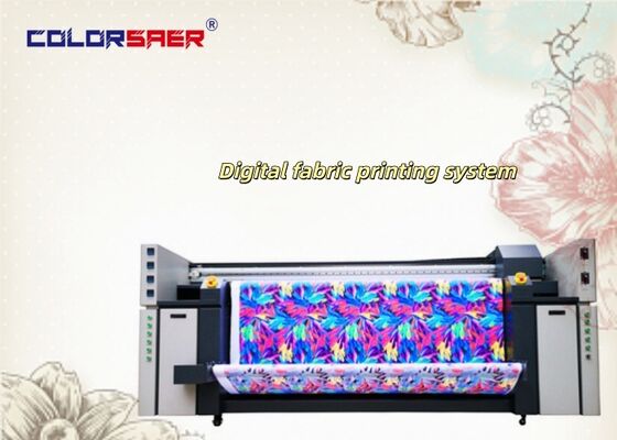 Digitales Textildrucksystem mit 3 Epson Druckköpfen, 2200mm maximale Materialbreite und Dual-CMYK-Farben für Stoff- und Fahnen-Druck