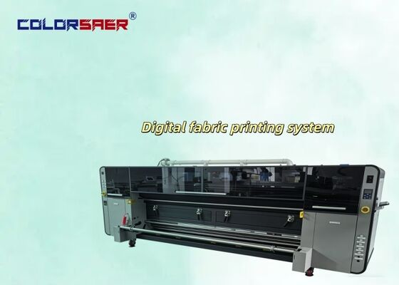 Stetige Produktion Hochwertige Digitaldruckmaschine für Baumwoll- und Polyestergewebe Tintenstrahl-Textildruckmaschine mit Ferninfrarot-Heizung Inline-Drucksystem