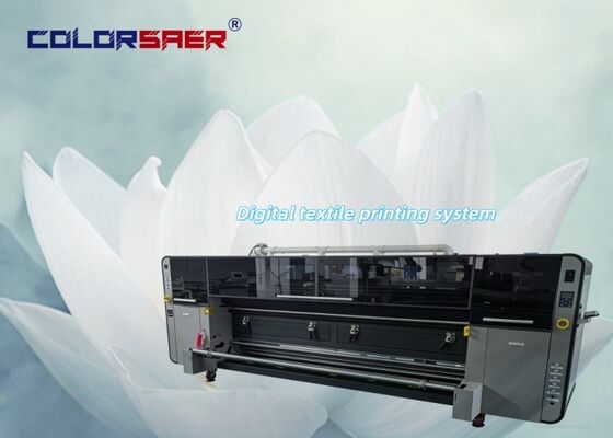 Kommerzielle digitale Inkjet-Flaggedruckmaschine mit 3200 mm Druckbreite Automatische Roll-to-Roll und doppelte CMYK-Farbe für den Textildruck