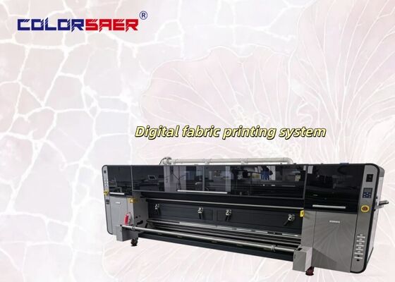 SAER COLOR Inkjet-Drucksystem für Baumwolle und Polyester-Gewebe Roll-to-Roll-Textildruckmaschine mit 4 Stück Industriedruckkopf