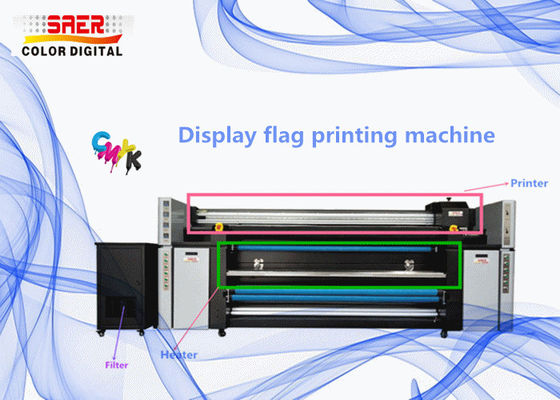 CMYK zeigt Flaggen-Tintenstrahl-Textildruckmaschine 1440dpi an