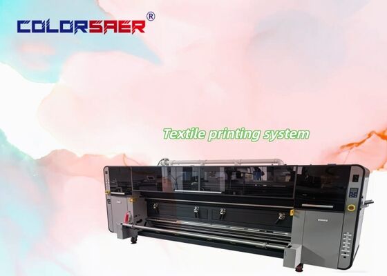 SAER CMYK 4 Farben Digitales Textildrucksystem Roll-to-Roll Stoffplotter mit Pigmenttinte und Sublimationstinte